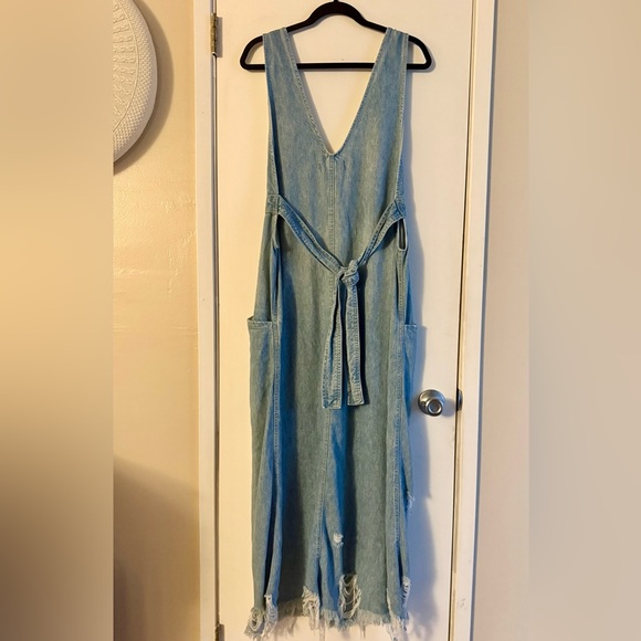 Free People We the Free Wonderland Distressed Denim Maxi Dress - Picture 3 of 6